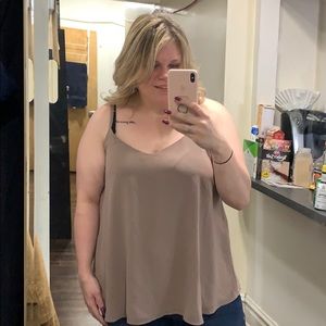 NWT torrid brown mauve, chiffon swing cami size 2